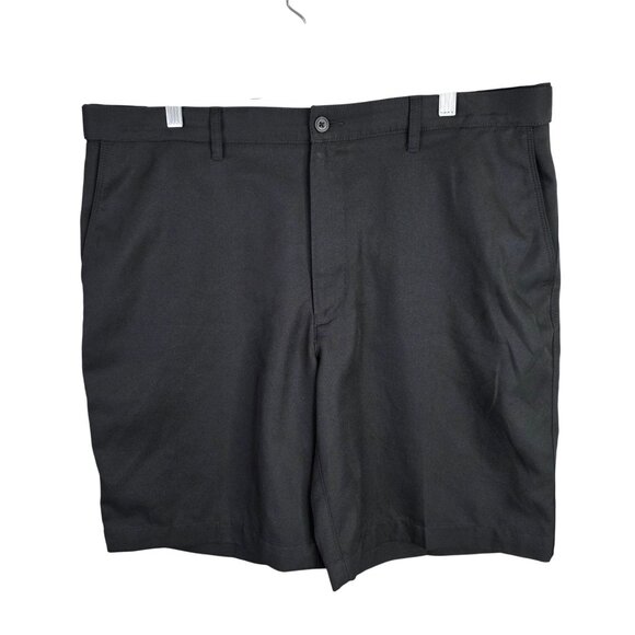 Mens Black PGA Tour Golf Shorts Flat Front 100% Polyester 10" Inseam Size 38 - Picture 1 of 10